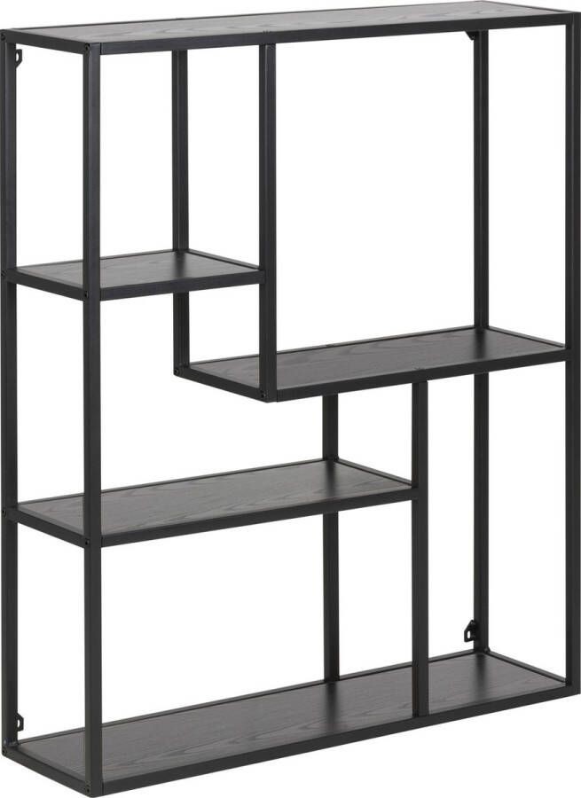 Giga Living Meubelen-Online Honkytonk Wandrek asymmetrisch zwart essen 20x75x91cm Industrieel - Foto 1