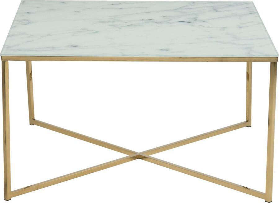 Leen Bakker Salontafel Ostana wit goudkleur 45x80x80 cm
