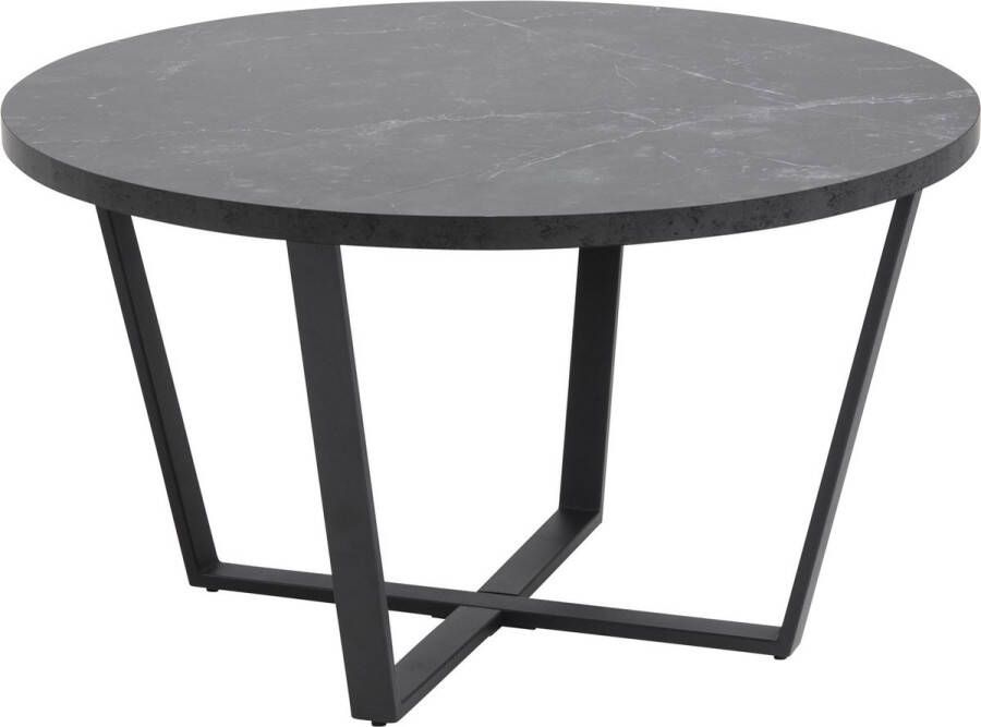 Bendt Ronde Salontafel Per Zwart Marmerlook Ø77cm