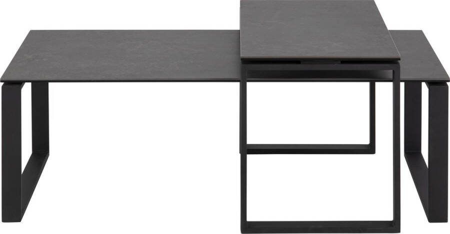 Giga Living Salontafel Set van 2 Glentruan Zwart Keramiek