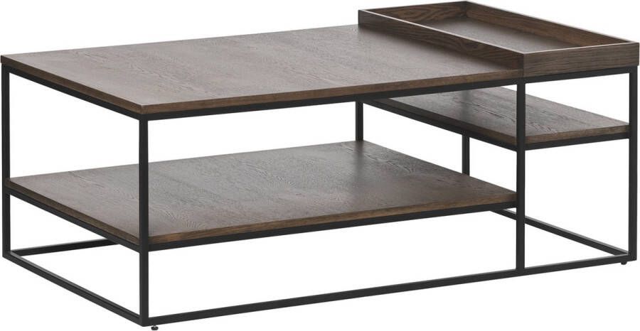 Hioshop Rivoli Salontafel 2 Planken Gerookt Eiken Decor.