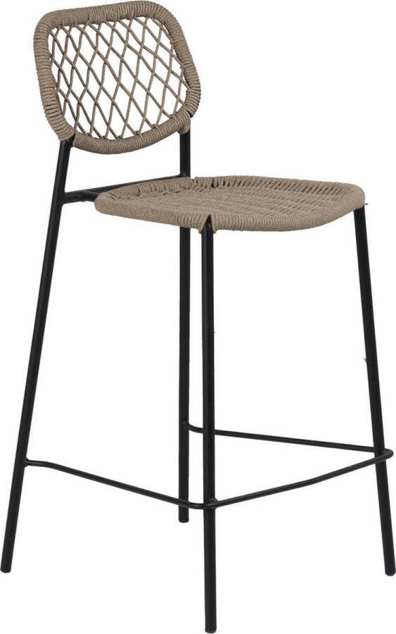 Giga Meubel Barkruk Naturel Touw 51x41x104cm Barstoel Elie