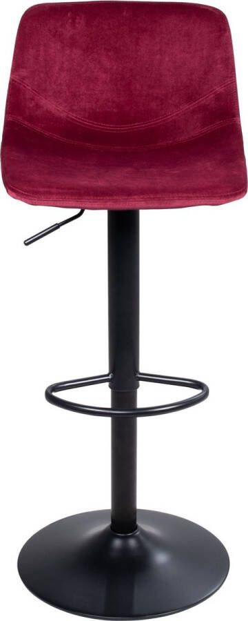 Giga Meubel Barkruk Velvet Bordeaux Verstelbaar Zithoogte 61-81cm Kruk Hugo