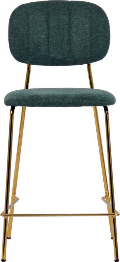 Giga Meubel Barstoel Groen Gouden Onderstel Zithoogte 65cm Stoel Jin Luxe