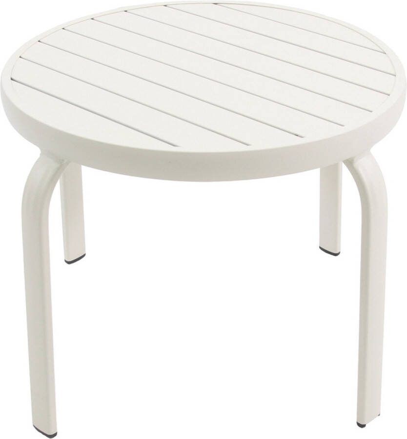 Giga Meubel Bijzettafel Buiten Rond Wit Metaal 50x50x43cm Phil