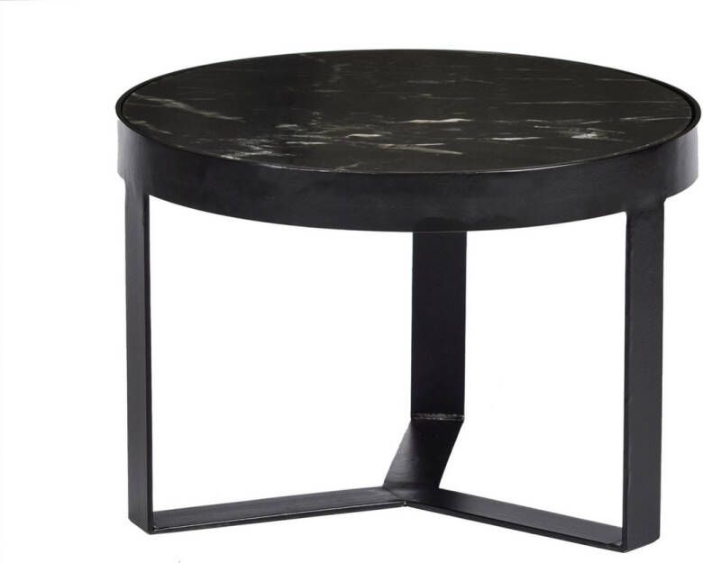 Livingfurn Marmeren bijzettafel Glennis | Black 50 cm