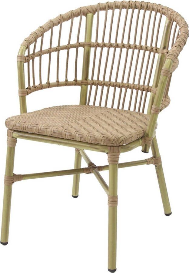 Giga Meubel Bistrostoel Naturel Aluminium Rotan 57x58x82cm Cornet
