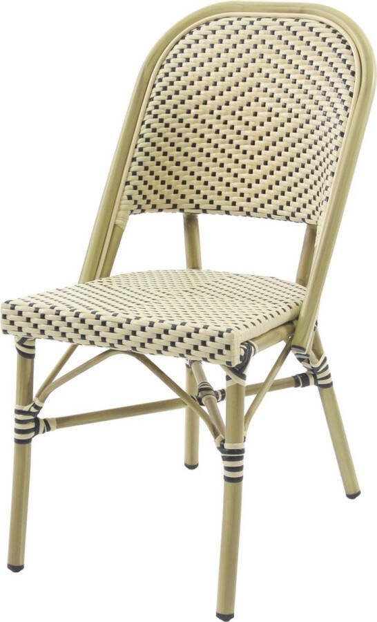 Giga Meubel Bistrostoel Wit Zwart Textiel 47x57x90cm Paris