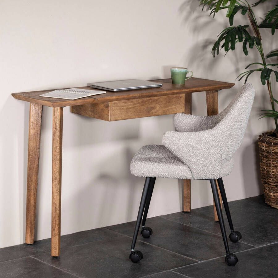 Giga Meubel Bureau Sidetable Yori Bruin 120cm