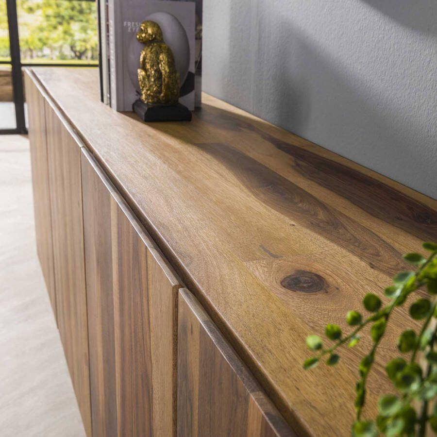 Giga Meubel Dressoir Naturel 4-Deurs Saja Notenhout Kast Daytona