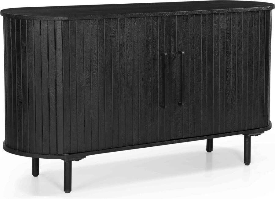 Giga Meubel Dressoir Zwart Mangohout 140x45x76cm Dressoir Merel