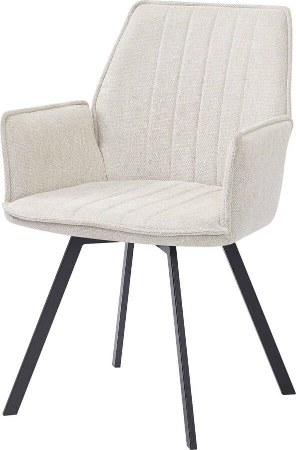 Livingfurn | Eetkamerstoel Louise Beige | Zitmeubels eetkamer | Armstoel