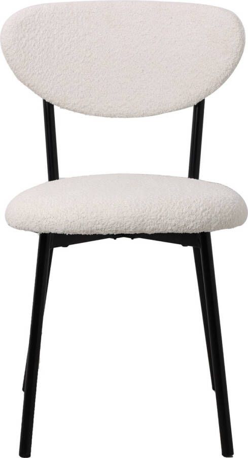 Giga Meubel Eetkamerstoel Bouclé Beige Set van 2 Stoel Melanie