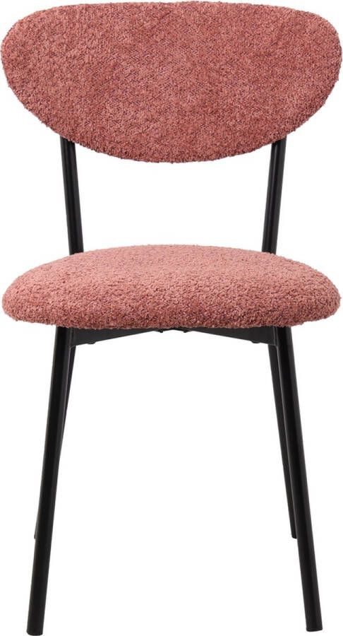 Giga Meubel Eetkamerstoel Bouclé Roze Set van 2 Stoel Melanie