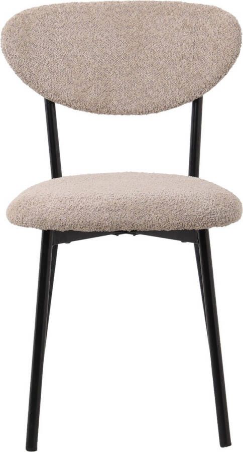 Giga Meubel Eetkamerstoel Bouclé Taupe Set van 2 Stoel Melanie