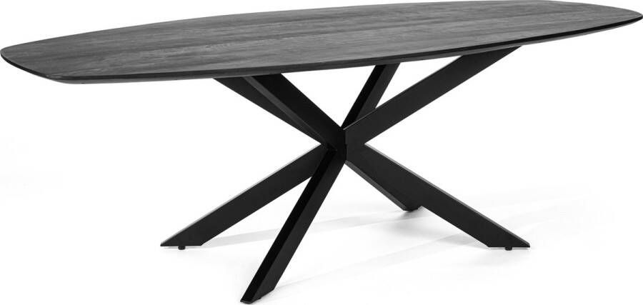 Giga Meubel Eetkamertafel Deens Ovaal Mangohout Zwart 230cm Tafel Marlous