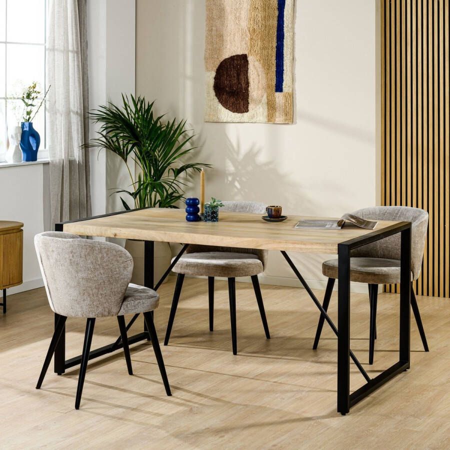 Giga Meubel Eetkamertafel Naturel Mangohout 160x90x76cm Eetkamertafel Mida