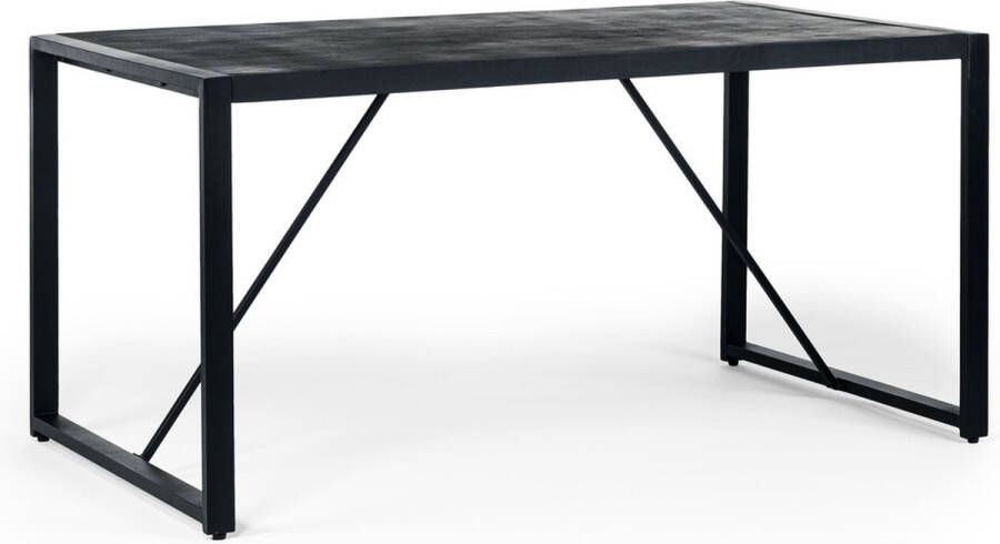 Giga Meubel Eetkamertafel Zwart Mangohout 160x90x76cm Eetkamertafel Mida