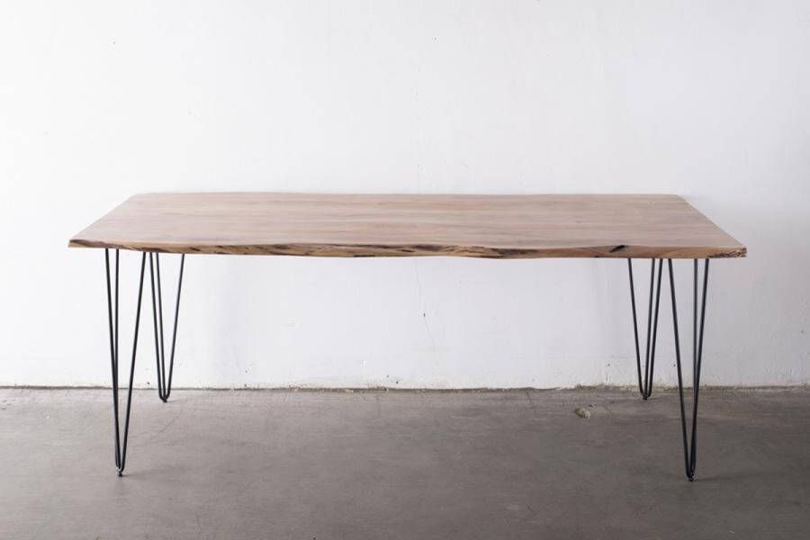 Giga Meubel Eettafel Bruin Boomstam & Metaal Rechthoek 240x100x76cm Tafel Hairpin