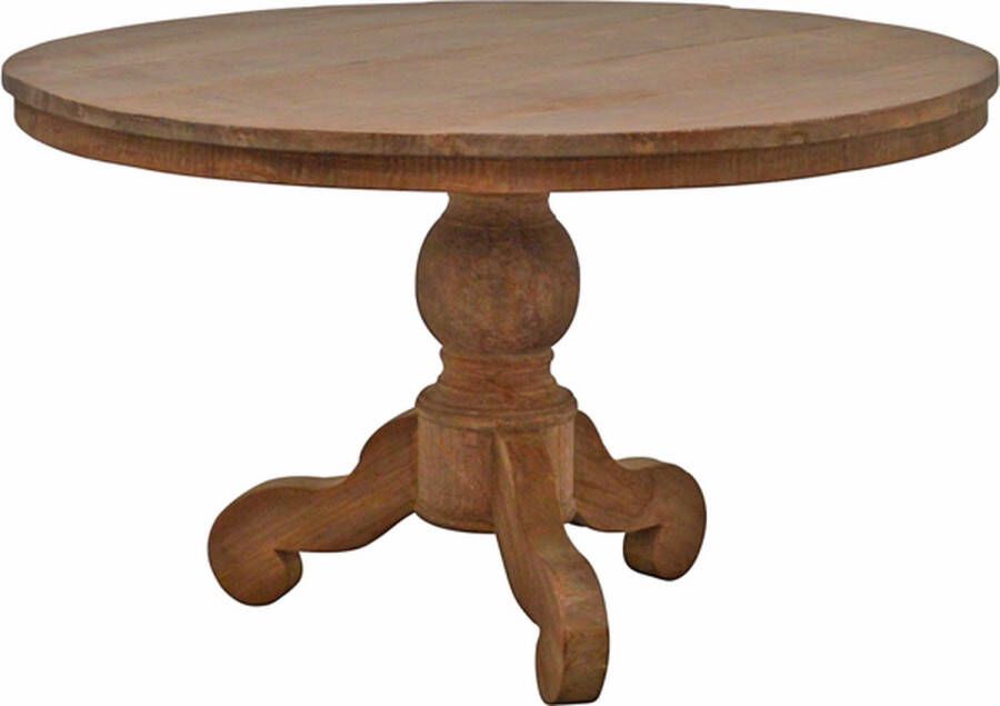 Livingfurn Eetkamertafel DK Rond Teak Hout Klassieke Poot 140 cm