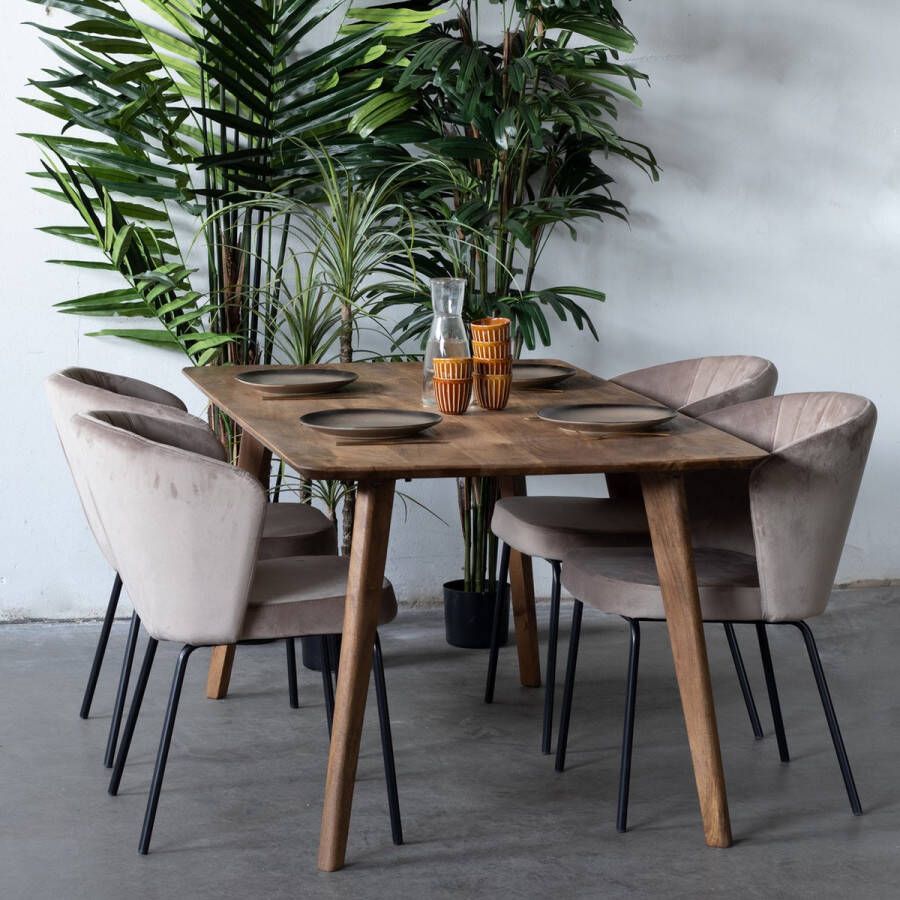 Giga Meubel Eettafel Mangohout Naturel Rechthoekig 200cm Tafel Oslo