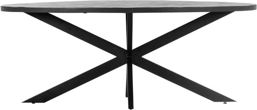 Giga Meubel Eettafel Ovaal Zwart Visgraat 200cm Tafel Max