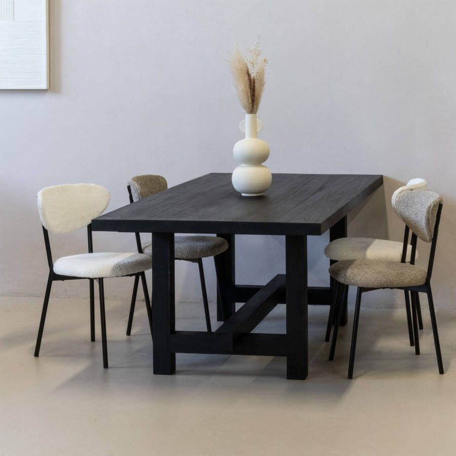 Giga Meubel Eettafel Zwart 300cm Mangohout Industrieel Eettafel Frans - Foto 3