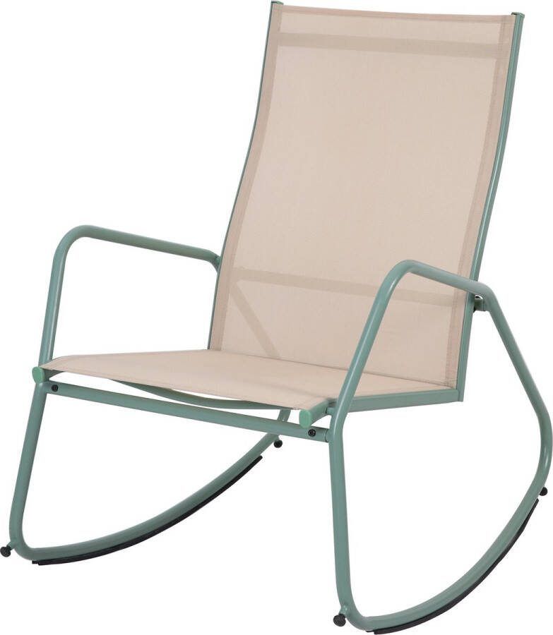 Giga Meubel Essentials Brody Tuin Schommelstoel Groen Beige 58351