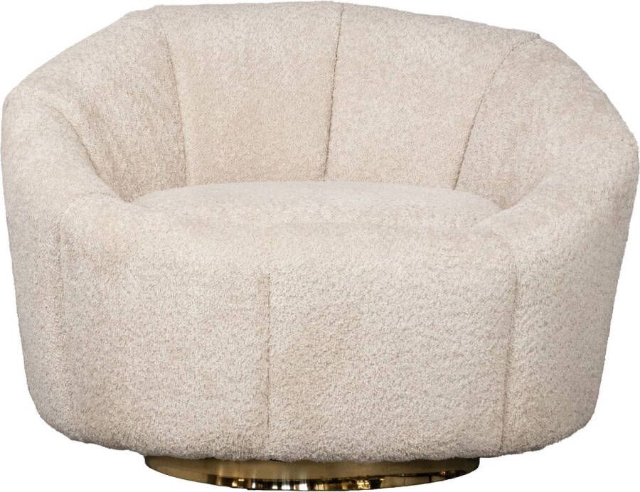 Giga Meubel Fauteuil Beige Bouclé Draaibaar 95x83x69cm Fauteuil Florine