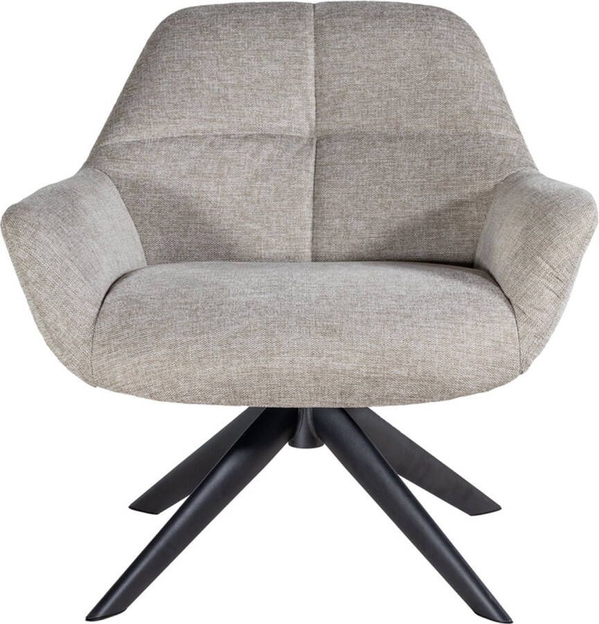 Giga Meubel Fauteuil Beige Stof met Metalen Onderstel Stoel Shannon