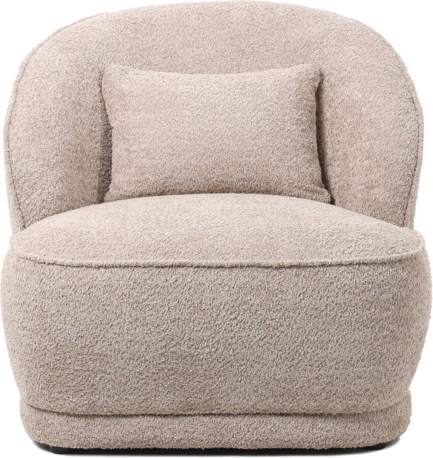 Giga Meubel Fauteuil Taupe Boucle 80x78x75cm Fauteuil Marianne