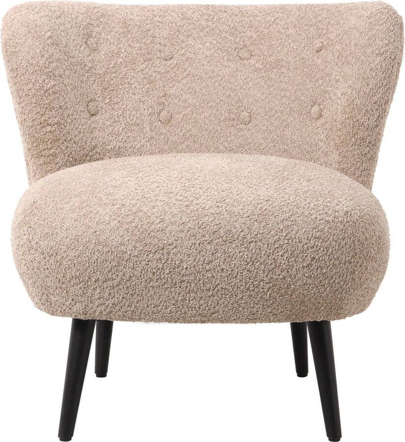 Giga Meubel Fauteuil Taupe Bouclé Stof 74x77x71cm fauteuil Pieter