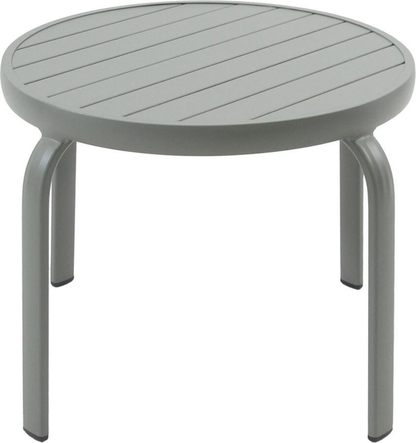 Giga Meubel Bijzettafel Buiten Rond Grijs Metaal 50x50x43cm Phil
