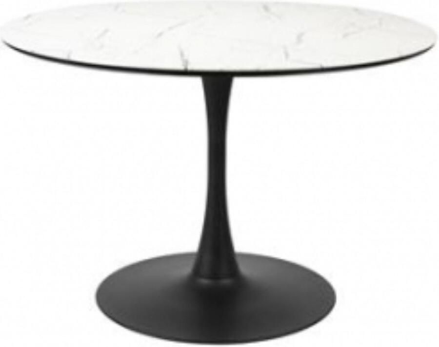 Housecraft Living Housecraft Maru Eettafel Marmerlook Rond 110 cm Wit