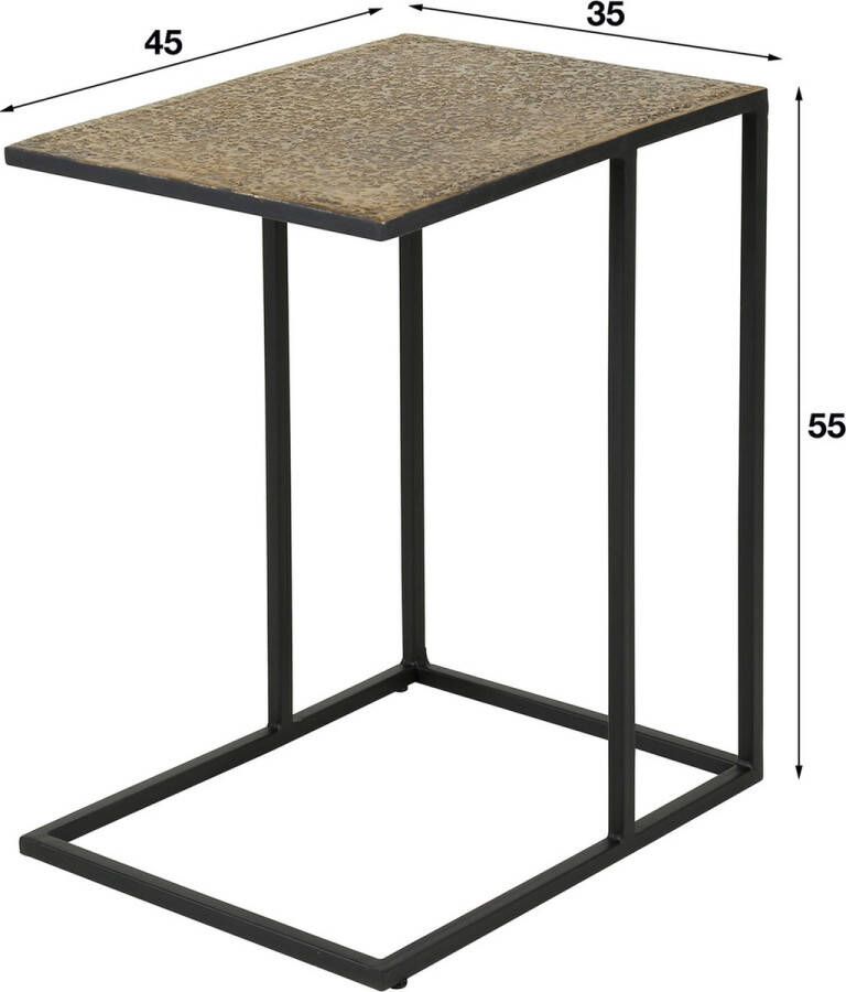 Giga Meubel Laptoptafel Metaal Goud Zwart Tafel Iron Metallic