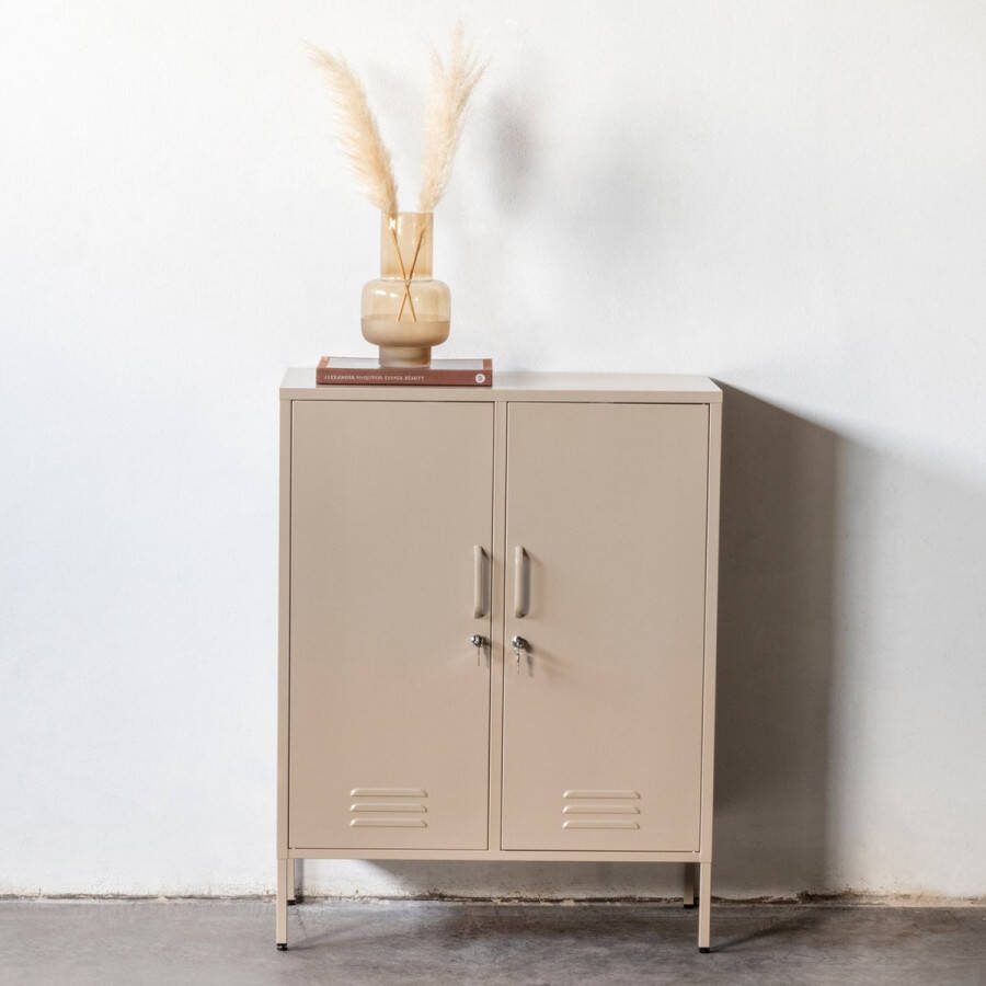 Giga Meubel Lockerkast Taupe Metaal 2 Deuren 85x40x110cm Kast Pip