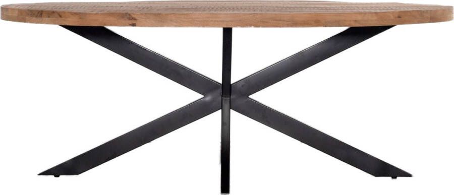 Giga Meubel Ovale Eettafel 200cm Mangohout & Metaal Eettafel Mansour - Foto 5