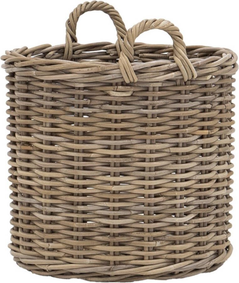 Giga Meubel Rieten Mand Rotan 50x50x45cm Mand Lauren Grijs L