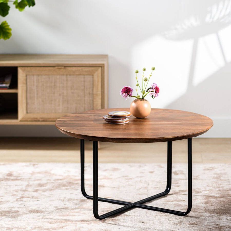 Giga Meubel Gm Salontafel Misty Rond Bruin 75cm