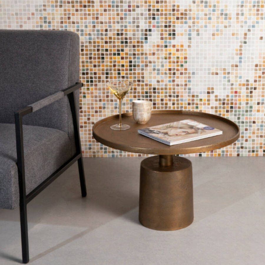 Giga Meubel Salontafel Rond Antiek Brons Ø60x40cm Tafel Mason
