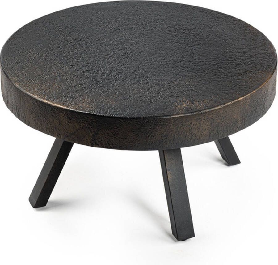 Giga Meubel Salontafel Rond Zwart Ø58x33cm Vintage Tafel Lava