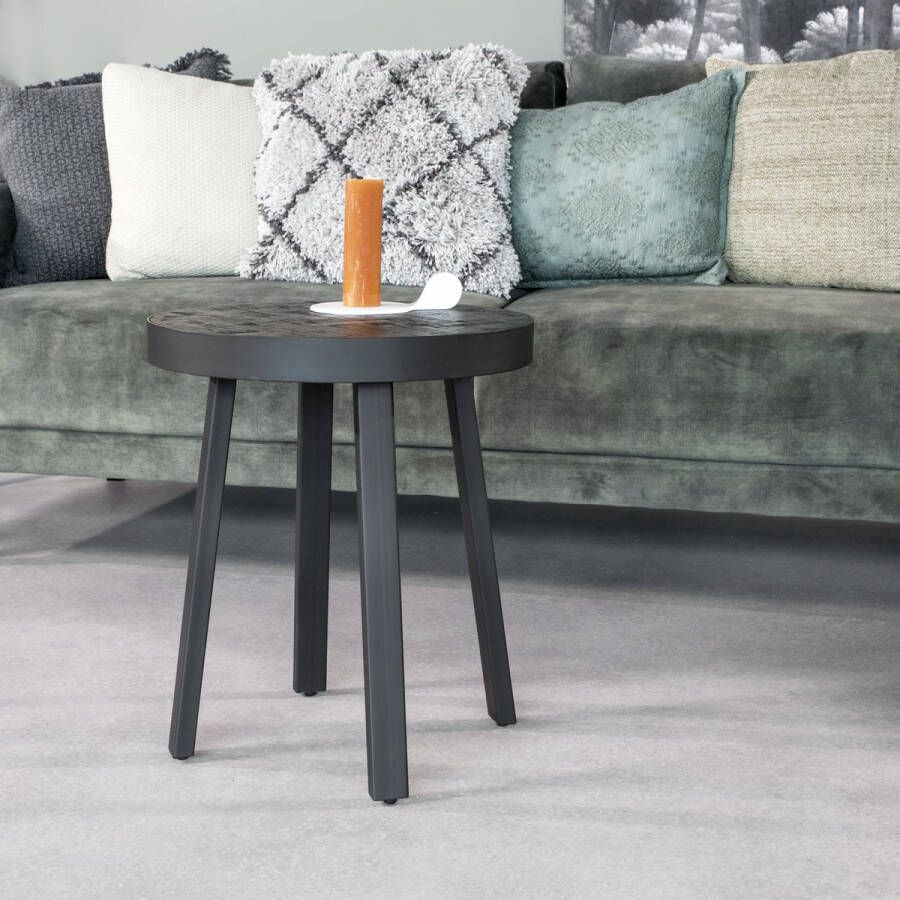 Giga Meubel Gm Salontafel Zwart Rond Visgraat Ø45cm Tafel Stack