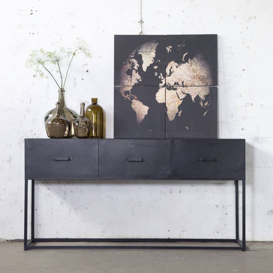 Giga Meubel Sidetable Zwart Metaal 160x35x80cm Urban Big