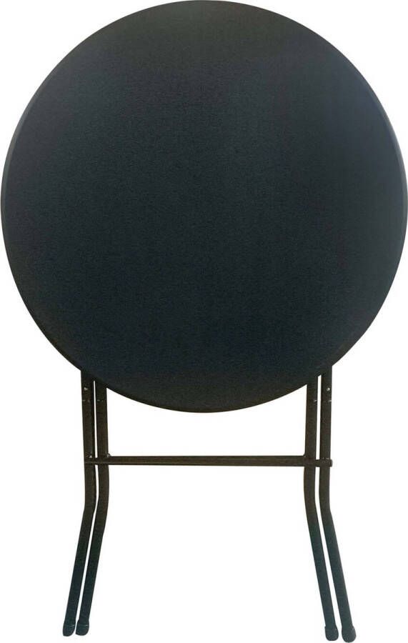 Giga Meubel Statafel Zwart Ø80cm Inklapbaar Statafel Piper Incl. Statafelrok Zwart