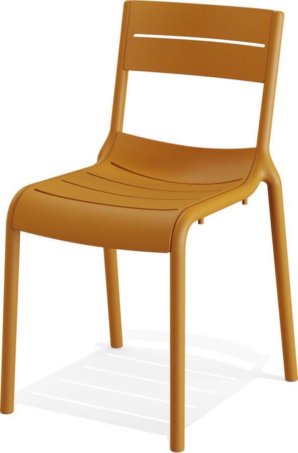 Giga Meubel Terrasstoel Kunststof Geel Stapelbaar 55x49x82cm