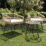 Giga Meubel Tuinset Dylano Rattan 2 Stoelen & 1 Tafel Naturel - Thumbnail 1