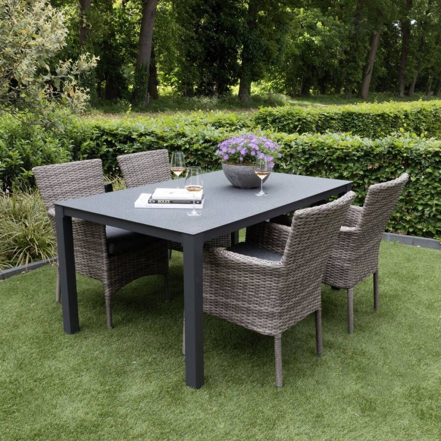 Giga Meubel Tuintafel Aluminium Antraciet 160cm Tuintafel Dante