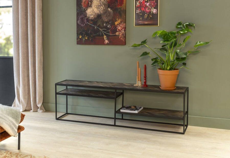 Giga Meubel Gm Tv-meubel Visgraat 180cm Teakhout Naturel Kast Cuban
