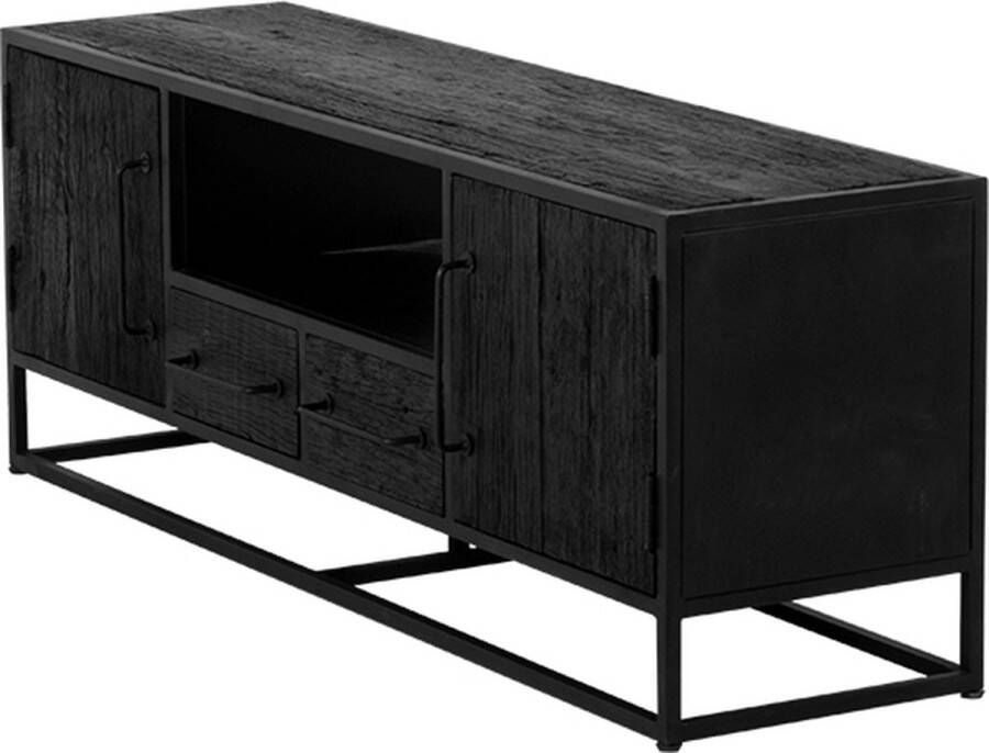 Giga Meubel Tv-Meubel Zwart Mangohout 180cm Tv-meubel Pure Black
