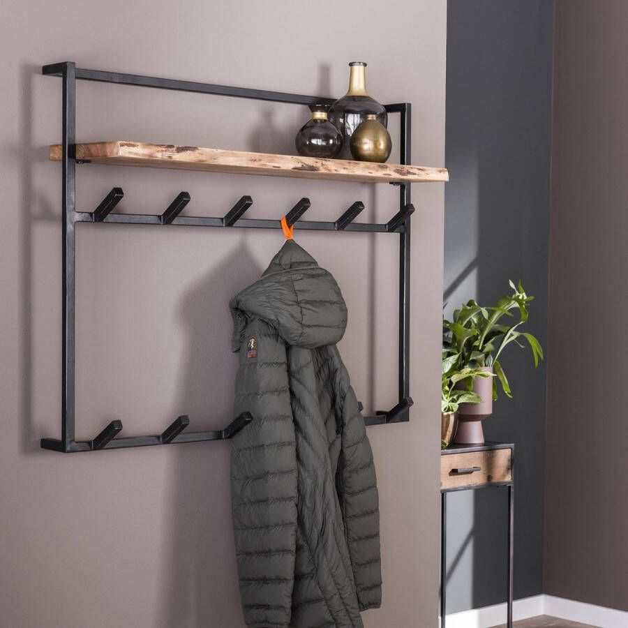Giga Meubel Wandkapstok met Hoedenplank 12 Haken Kapstok Air Solid